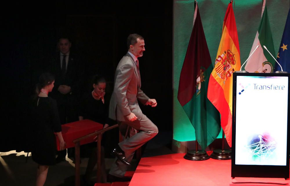 El rey Felipe VI inaugura la sexta edición del Foro Transfiere en el Palacio de Ferias y Congresos de Málaga.