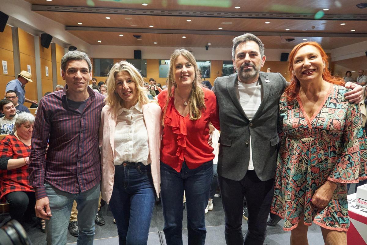 Yolanda Díaz en un acto electoral en Vitoria.