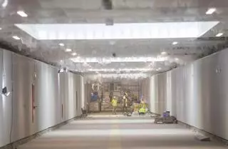 Así avanzan las obras del túnel peatonal del metro que une las estaciones de Xàtiva y Alicante