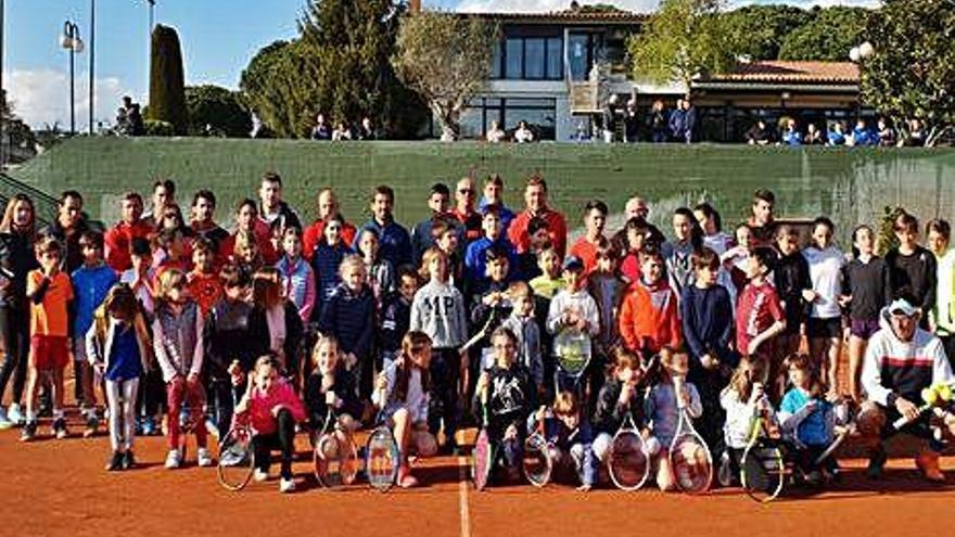 Clínic de Marc López i Pol Toledo als joves del Club Tennis Girona