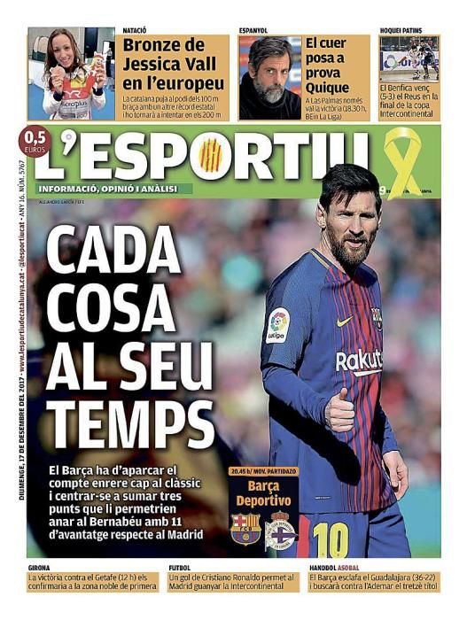 Las portadas deportivas del 17 de diciembre