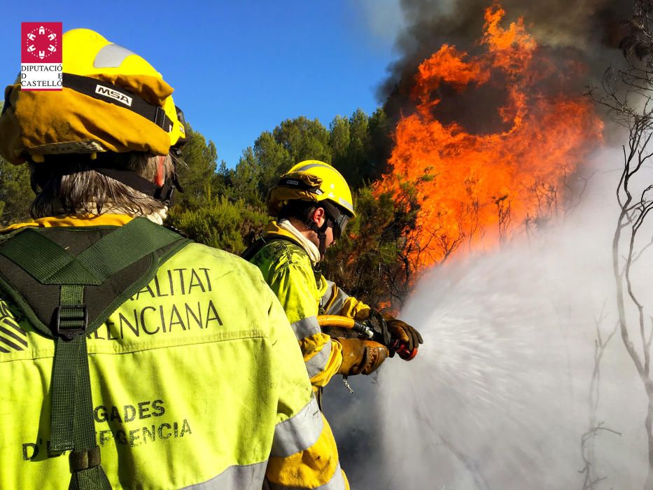 Incendio forestal en Cabanes