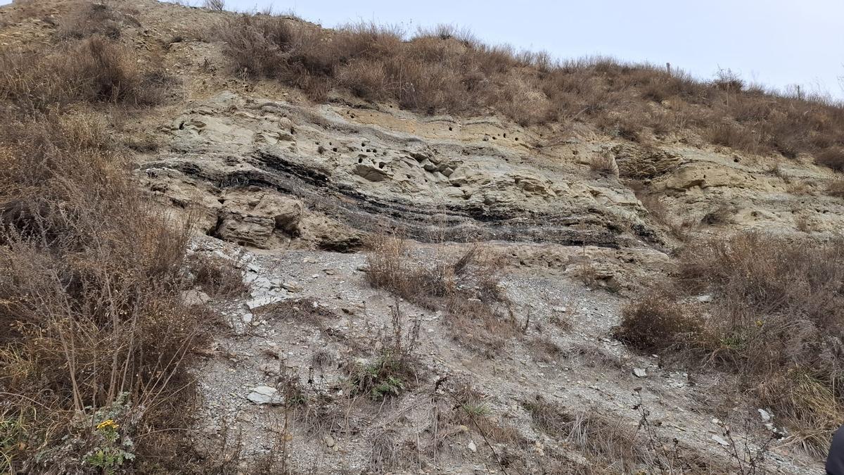 Un detall geològic de l'entorn de la bassa de Sanavastre on es va fer la sortida