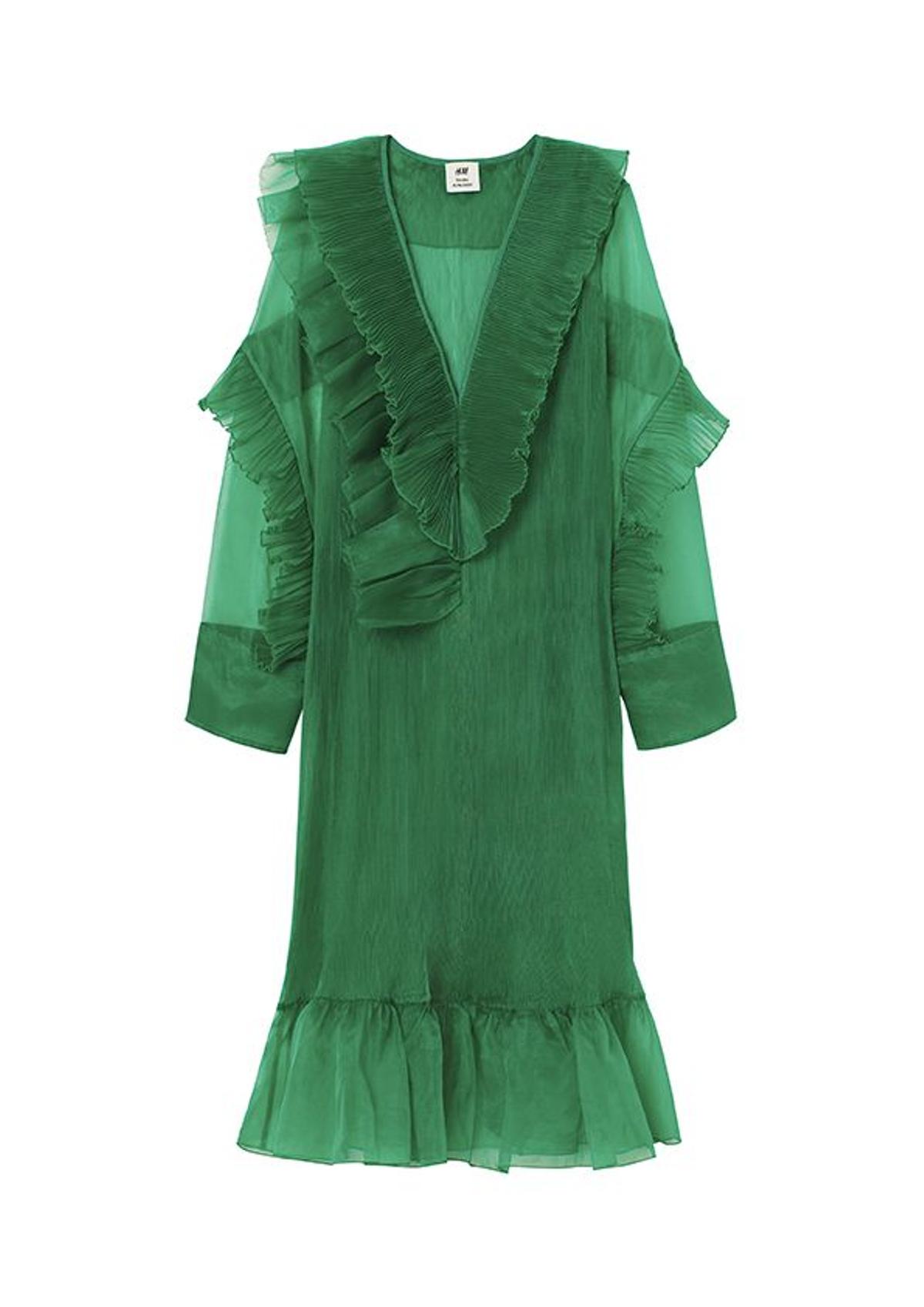 Vestido, hecho un 72% de materiales reciclados, de H&M Studio (89,99 €).