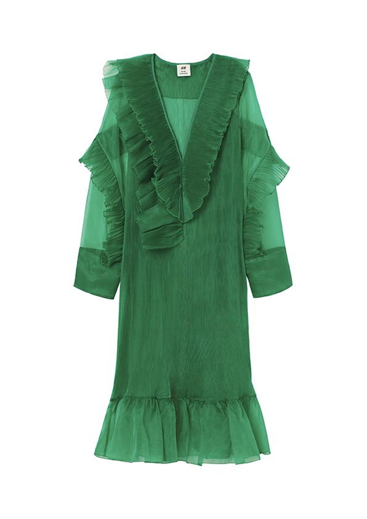 Vestido, hecho un 72% de materiales reciclados, de H&amp;M Studio (89,99 €).