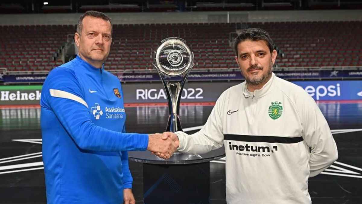 Jesús Velasco y Nuno Dias, en la previa de la final