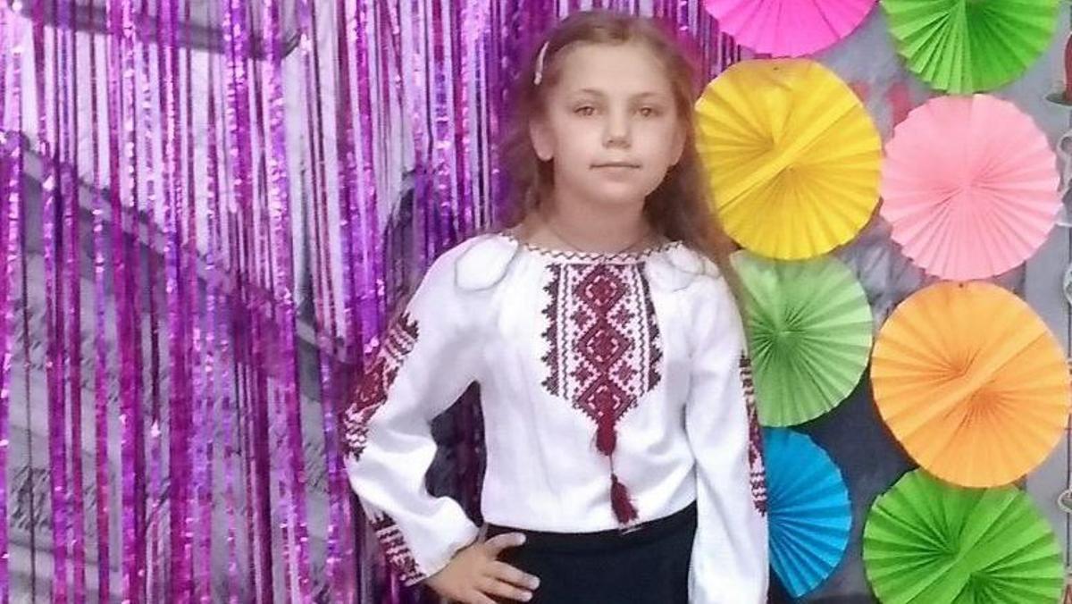 Margarita, una niña de ocho años fallecida por fuego ruso, en una foto en su fiesta de cumpleaños a principios de mes en Berzuky.
