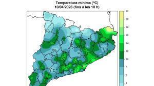 El mapa de les mínimes amb més de 20 graus a Portbou