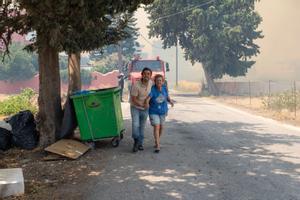 Incendio en la zona de Kiotari de Rodas, Grecia.