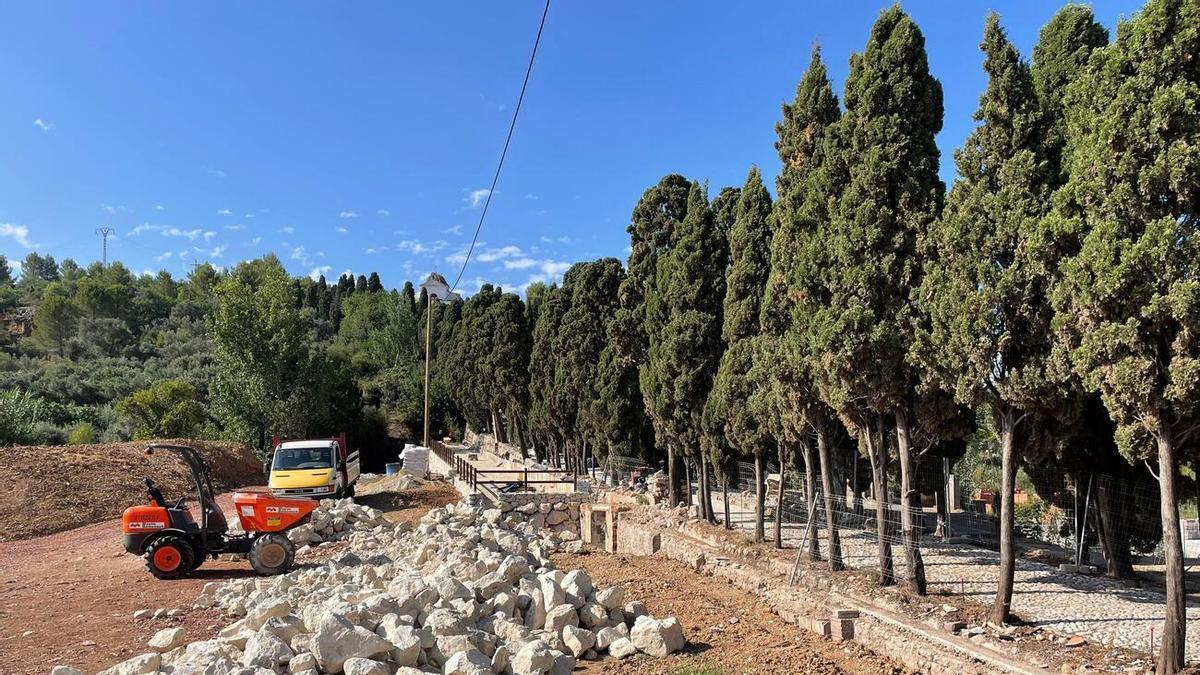 Obras de la primera fase de restauración del Calvari de Potries