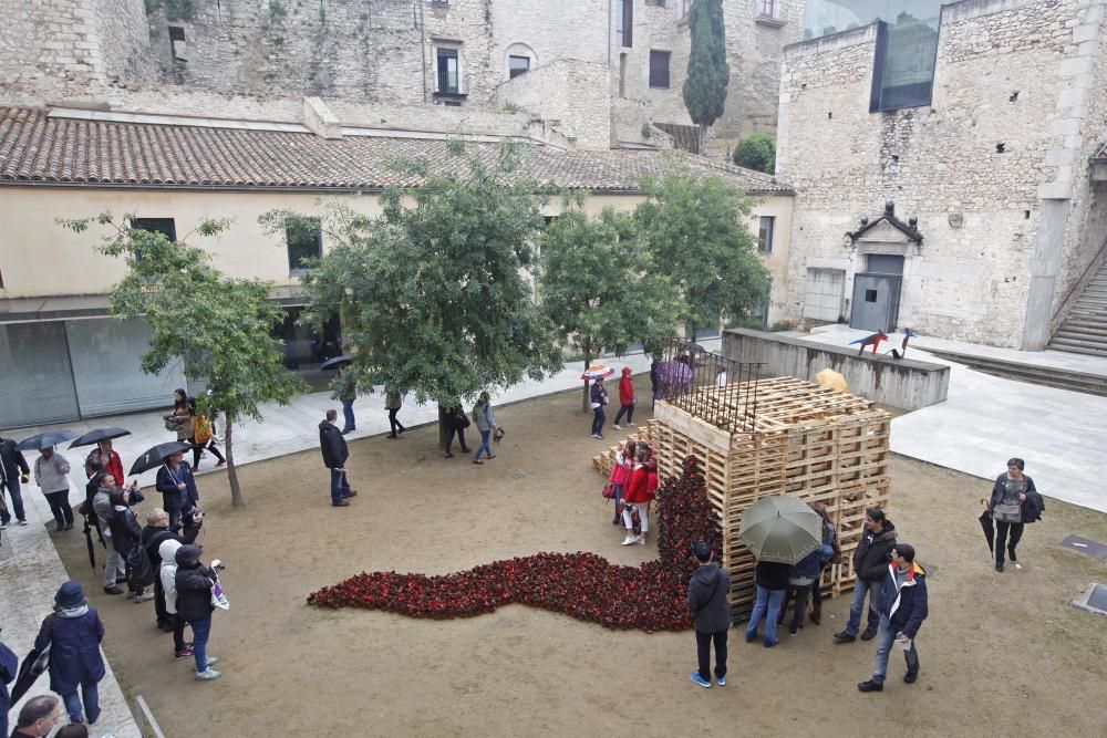 La pluja no desanima l'afluència de públic a «Temps de Flors»