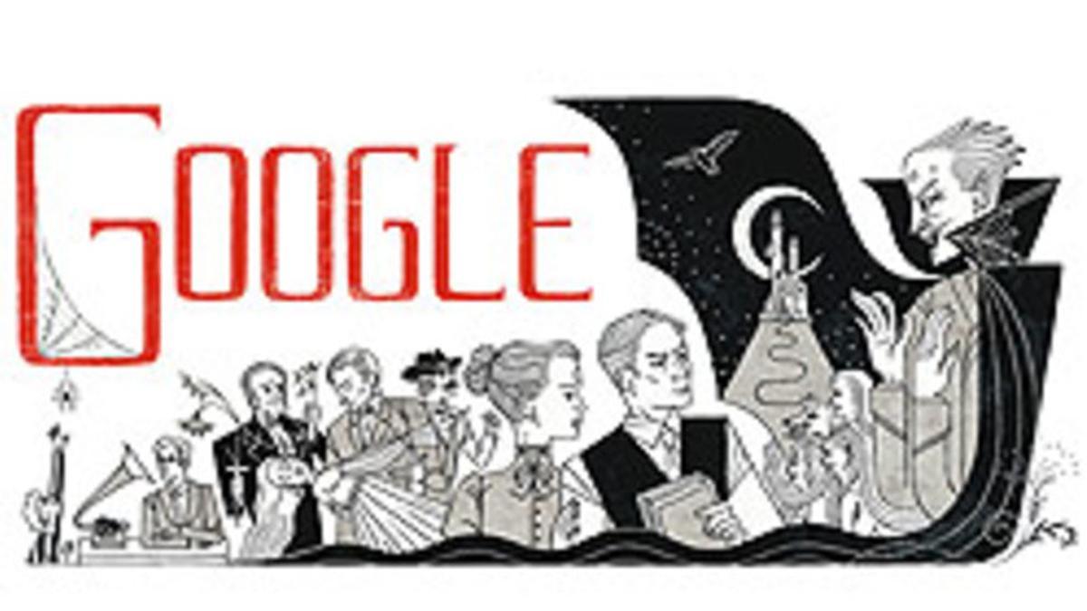 Doodle de Google de homenaje al escritor irlandés Bram Stoker, autor de 'Drácula'.