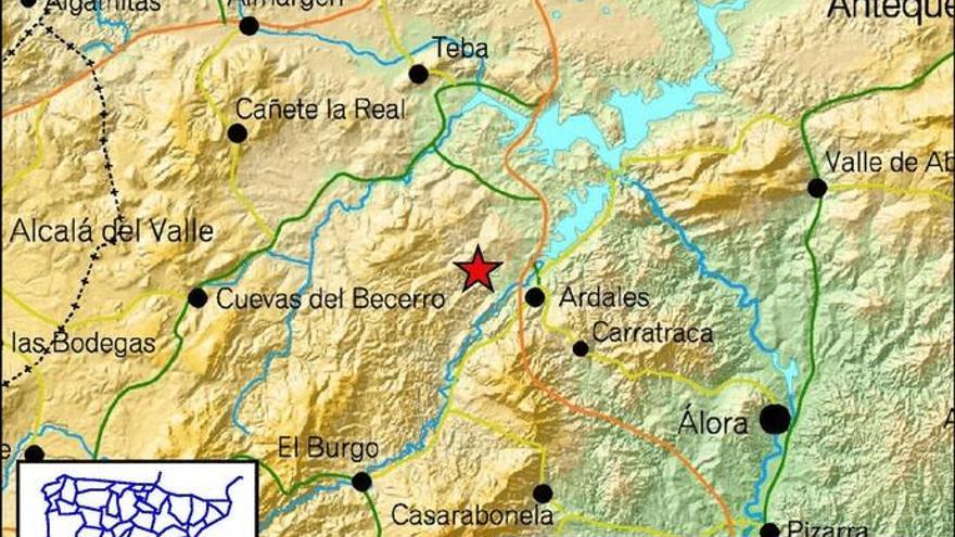 Registrado un terremoto de magnitud 3,6 en Ardales