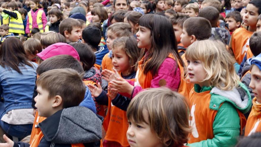 Escolars durant l&#039;espectacle de El Pot Petit a la Mostra d&#039;Igualada.