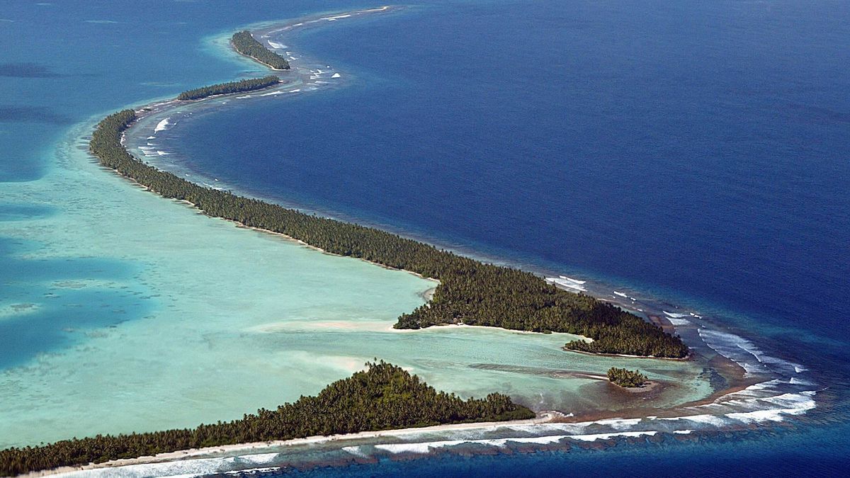 La isla Tuvalu, un país del Océano Pacífico