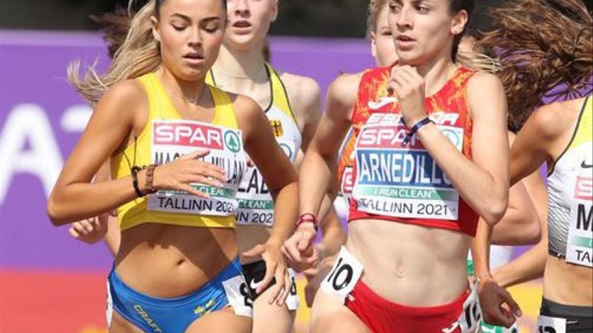 La corredora Mireya Arnedillo durante los Europeos sub'20 de Tallin
