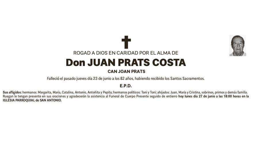 Esquela Juan Prats Costa