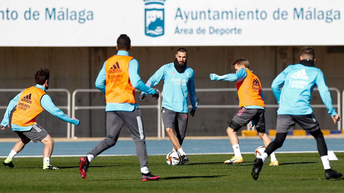 Los jugadores del Real Madrid volvieron a ejercitarse en Málaga