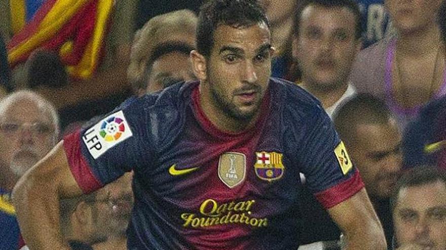 Montoya, en un partido con el Barcelona.