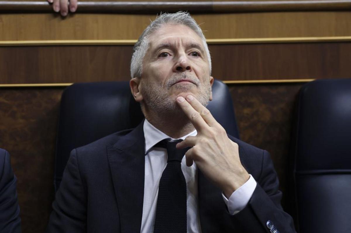 El ministro del Interior, Fernando Grande Marlaska, este miércoles en el Congreso.