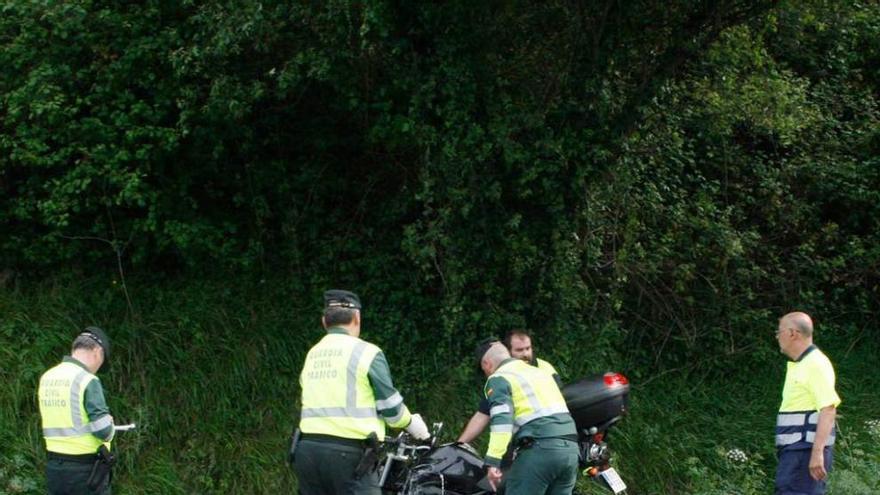 Lugar del accidente, en Prendes (Carreño).