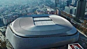 Vista aérea del estadio Santiago Bernabéu.