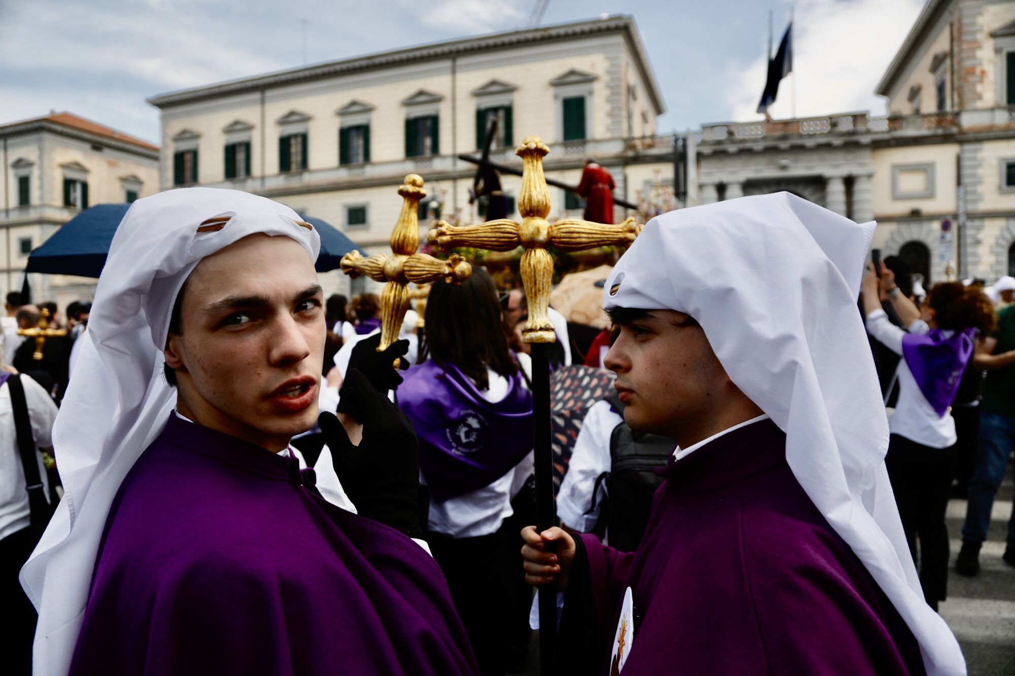 Salida procesional de varias cofradías de León, Portugal, Francia e Italia, durante el Jubileo 2025 en Roma