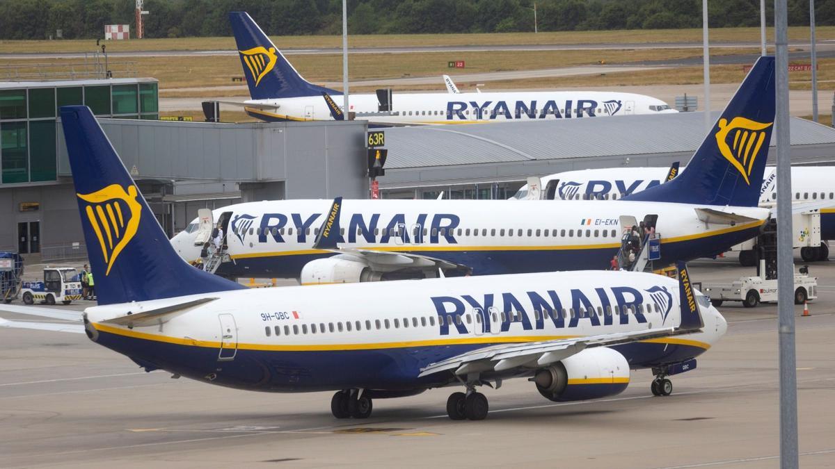 Aviones de Ryanair, en una imagen de archivo.