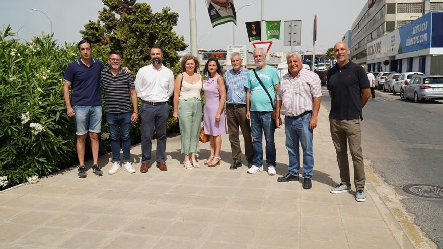 Los concejales socialistas Mariano Ruiz, Salvador Trujillo, Jorge Quero y Lorena Doña en el aeropuerto de Málaga en una imagen de archivo