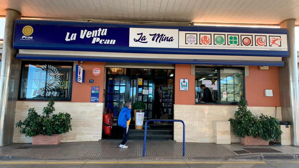 Administración de lotería donde se selló el boleto de La Laguna.