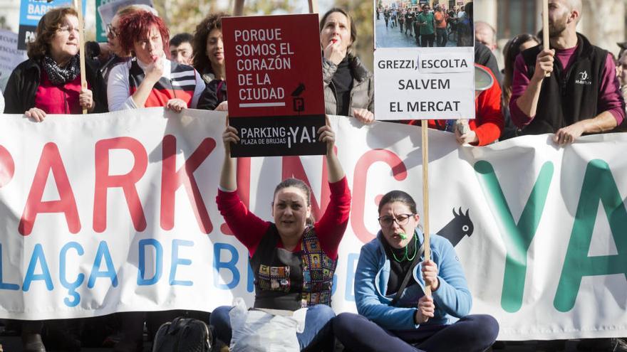 La protesta de los vendedores por Valencia. Foto: Germán Caballero