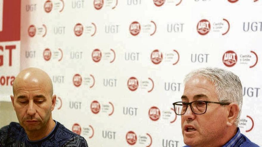 Barbón y Cantuche, ayer en la sede de UGT.