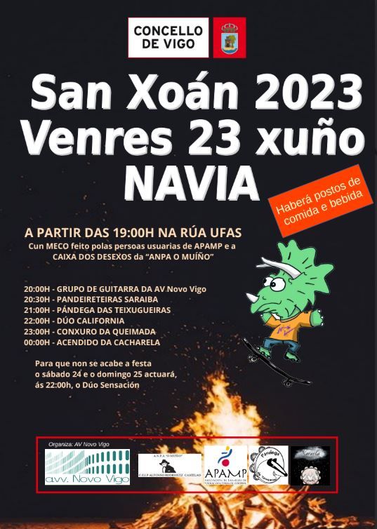 Cartel de la fiesta de San Juan 2023 en Navia.