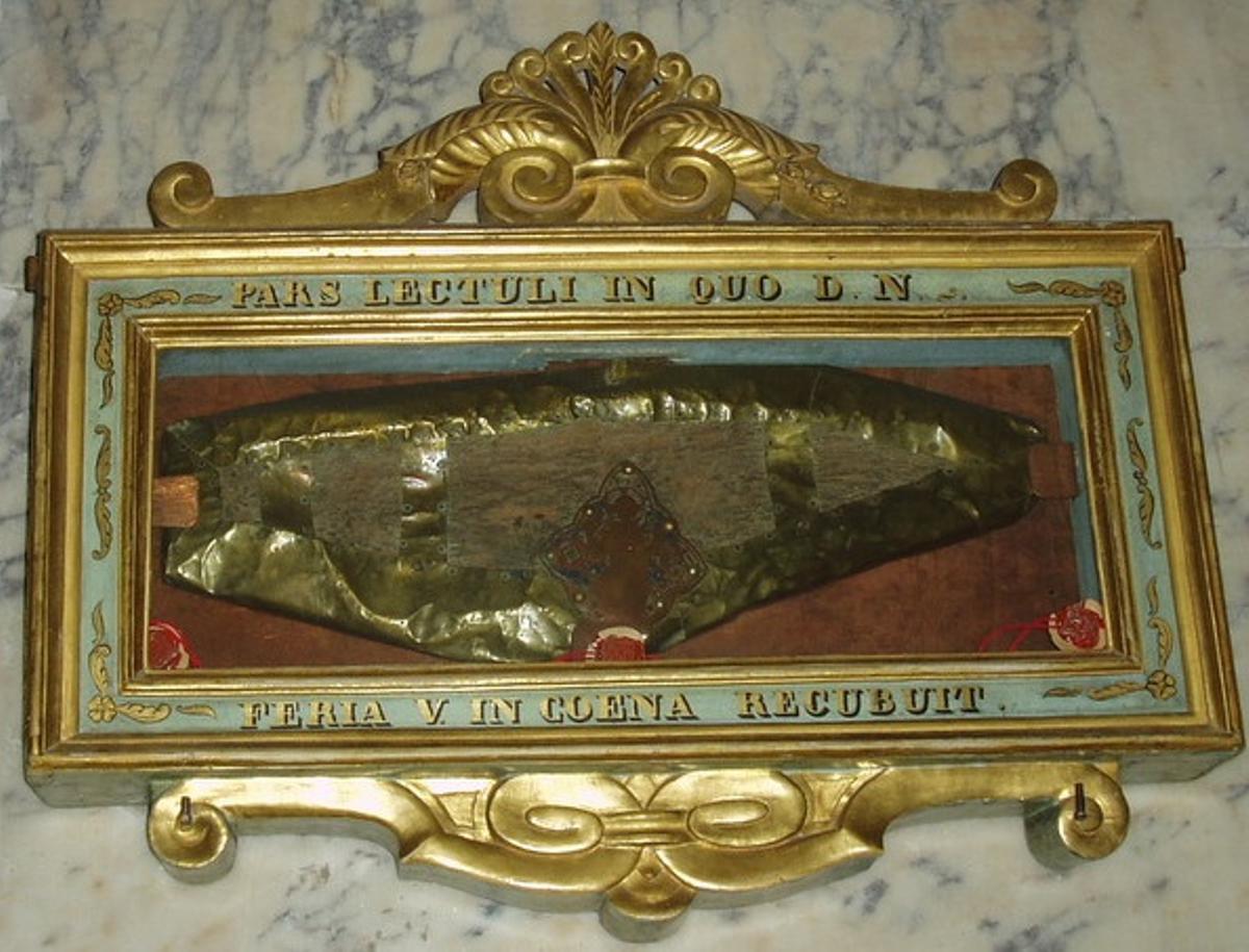 Sancta Sanctorum, Roma. Parte del ‘asiento’ donde se sentó Jesucristo la noche de la Última Cena,