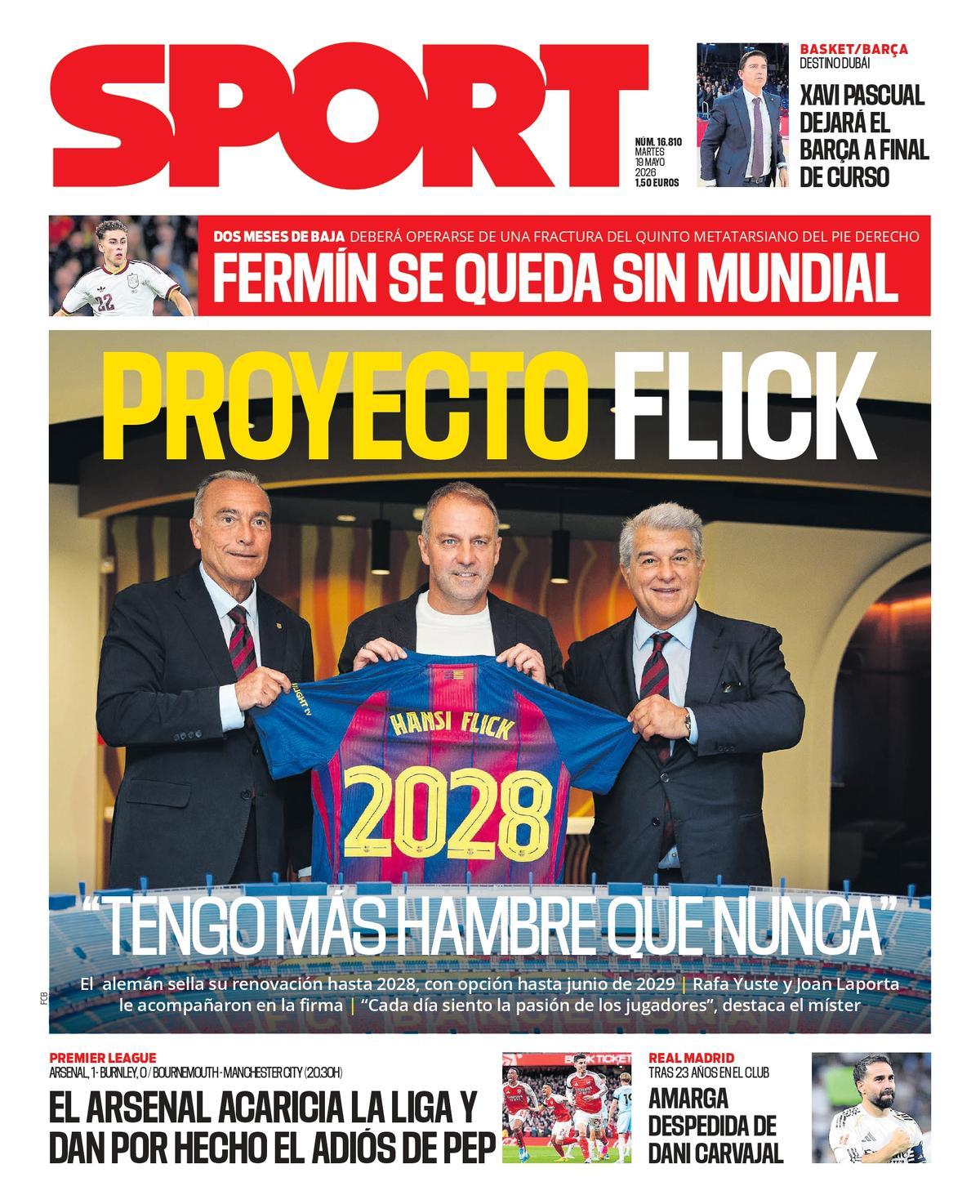 Esta es la portada de SPORT de hoy martes, 19 de mayo de 2026