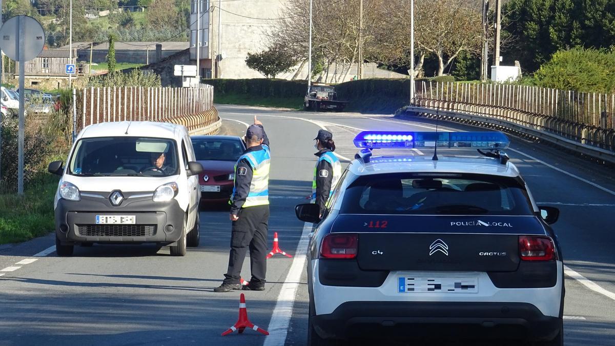 Control de la Policía en A Coruña.