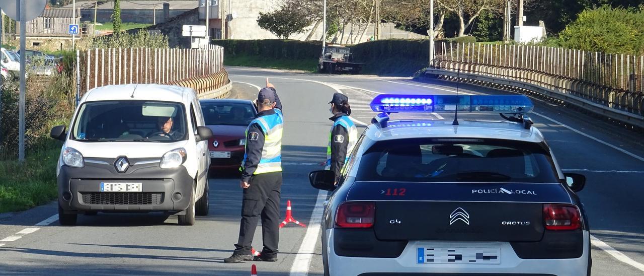 Control de la Policía en A Coruña.