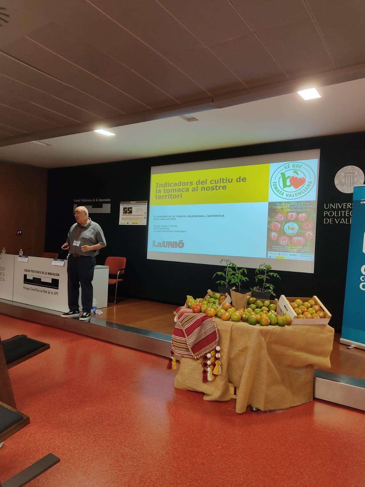Ferran Gregori, en el congreso sobre el tomate valenciano.
