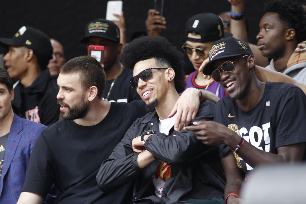 Los Raptors celebran el título de la NBA