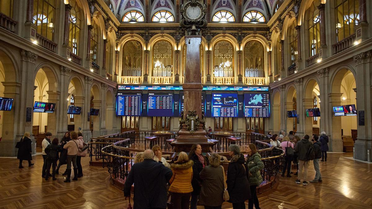 Interior del Palacio de la Bolsa de Madrid.