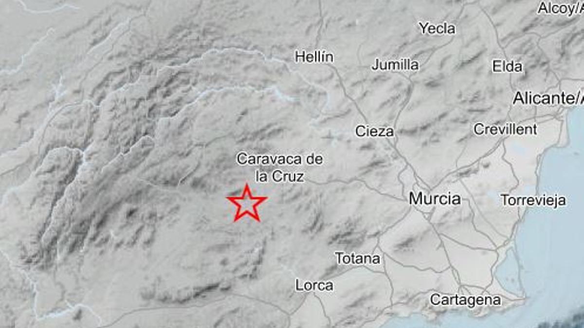 Caravaca de la Cruz era el epicentro del terremoto que ha sucedido a las 14:12.