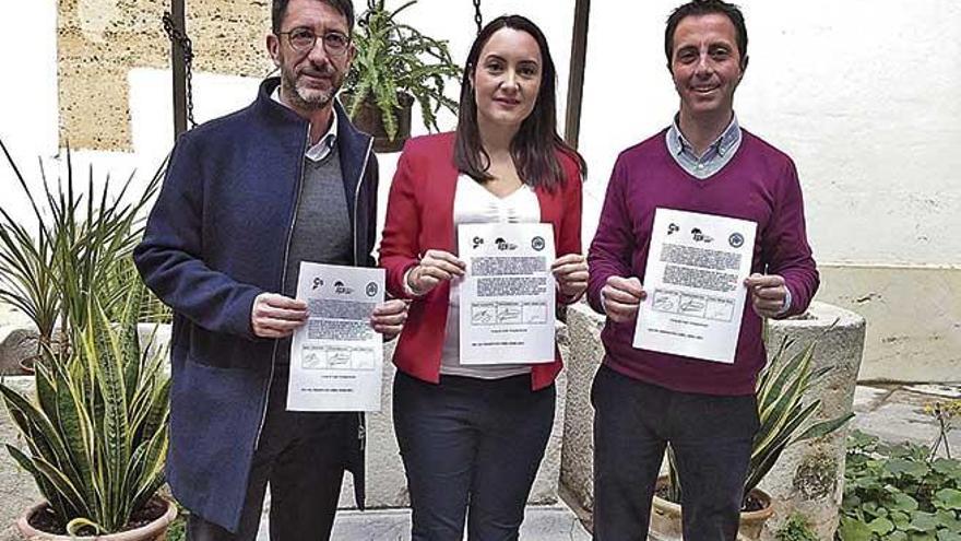 Antoni Amengual (El Pi), Beatriz CamiÃ±a (Ciudadanos) y LlorenÃ§ GalmÃ©s (PP) con la solicitud de comisiÃ³n de investigaciÃ³n en el Consell.