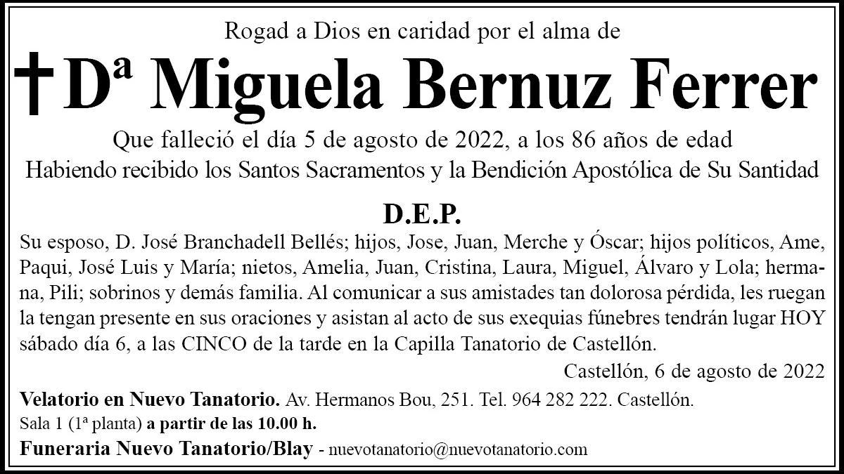 Dª Miguela Bernuz Ferrer
