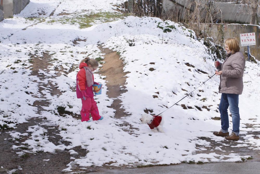 Imatge de la nevada a Sant Hilari Sacalm