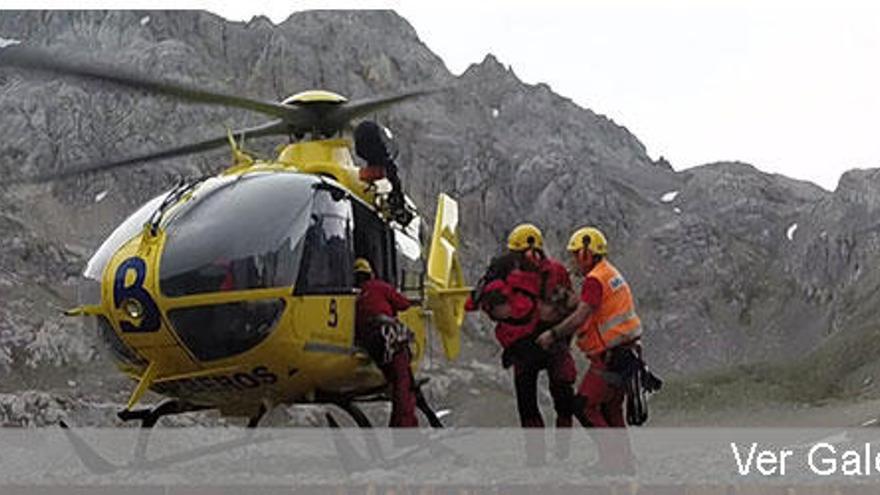 Cinco niños y una joven, heridos en una avalancha en Cabrales