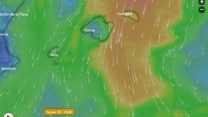 Radar: La llegada del frente polar a Mallorca, en tiempo real