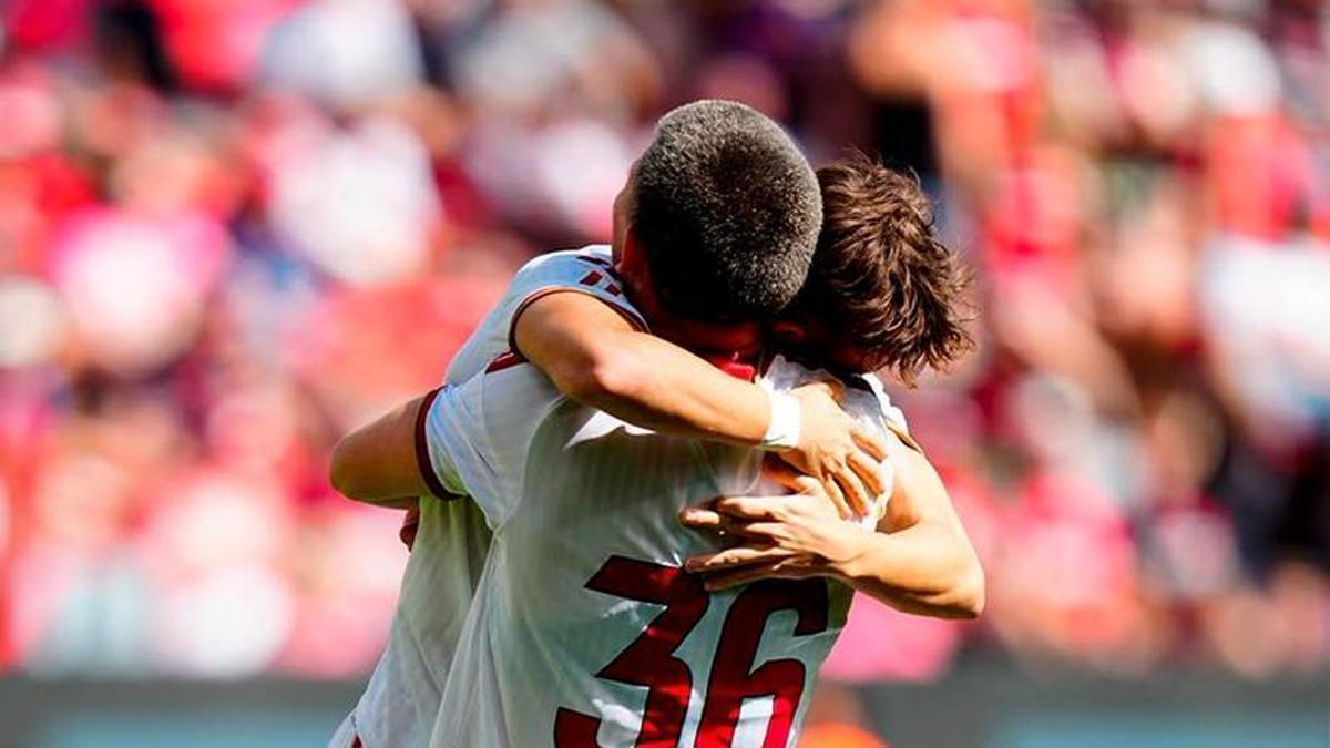 Celebración del único tanto del Sevilla FC