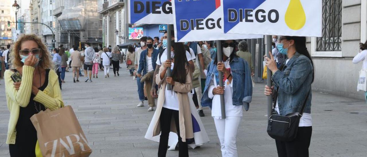 Protesta en favor de Diego Bello en el Obelisco.