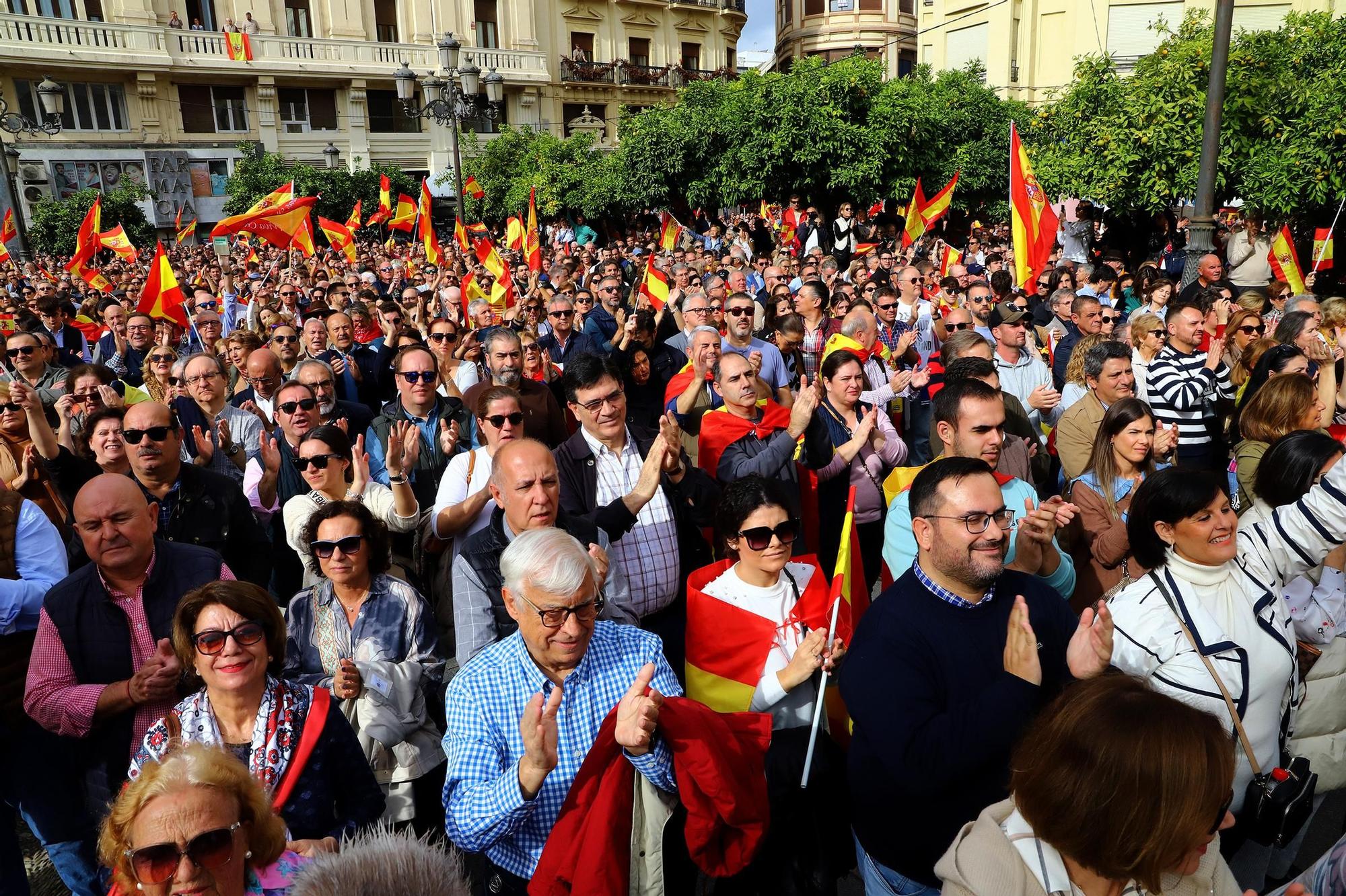 El PP de Córdoba congrega en Las Tendillas a miles de personas contra la amnistía