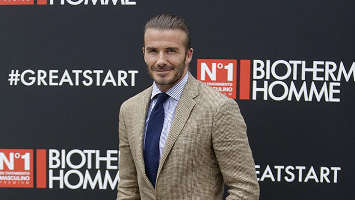 David Beckham en Madrid en la presentación de Biotherm homme